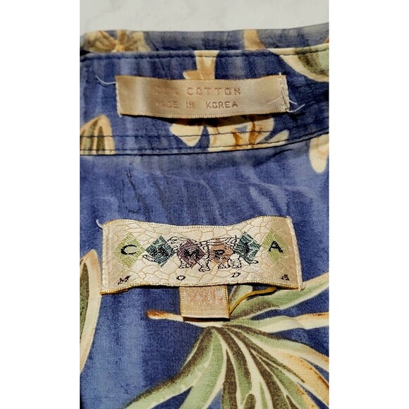 Campia Moda Men's 2XL Hawaiian Shirt SHORT SLEEVE XXL NWOT Palm Trees & Drinks - Picture 9 of 11